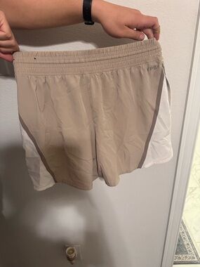 YPB Beige Two-Tone Women’s Athletic Shorts